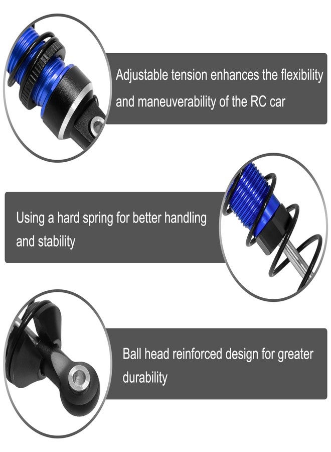 LRFHL Aluminum RC Shock Absorber Front Rear Adjustable Springs Shock Damper for 1/16 Mini Maxx 4WD 107154-1 Mini XRT VXL-3S 108076-1 RC Truck Upgrade Parts (4PCS, Blue) - Image 3